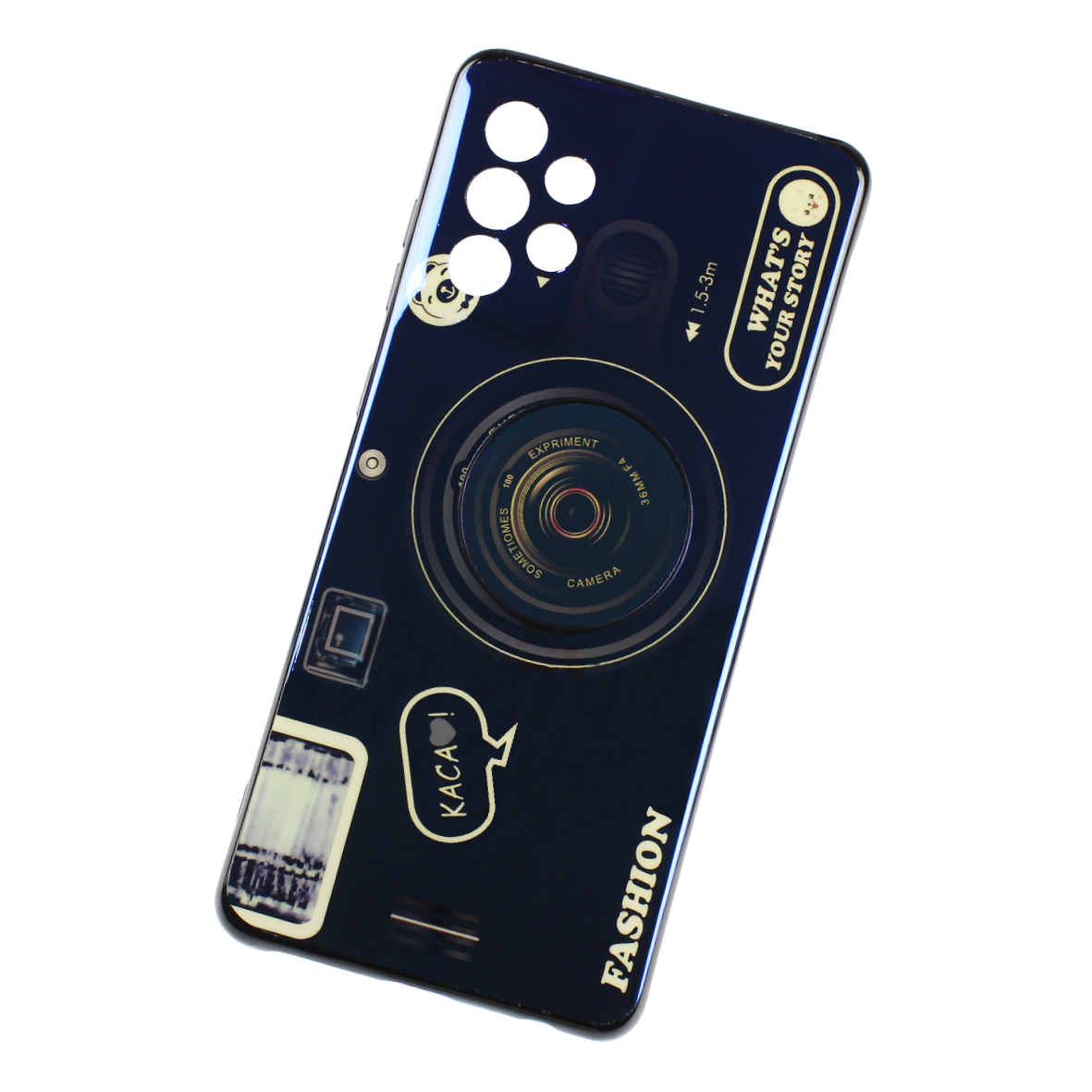 Funda Case Triche para Samsung GALAXY A52 | ( A525 ) Diseño Cámara Vintage Color Negro Tornasol