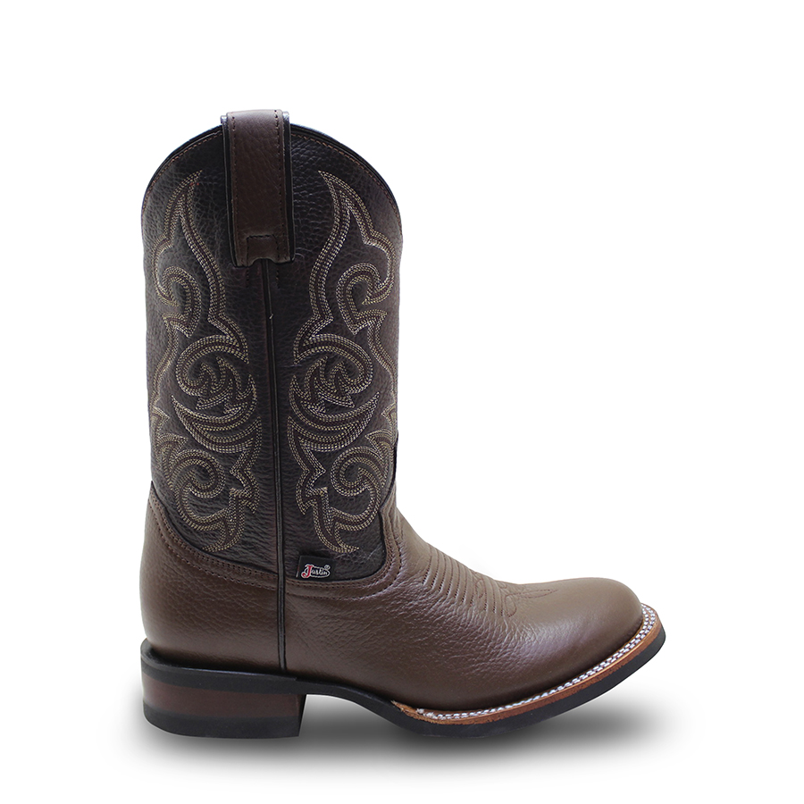 Botin de Piel Punta Dubai Cuadrada Para Hombre Color Cafe-LC266