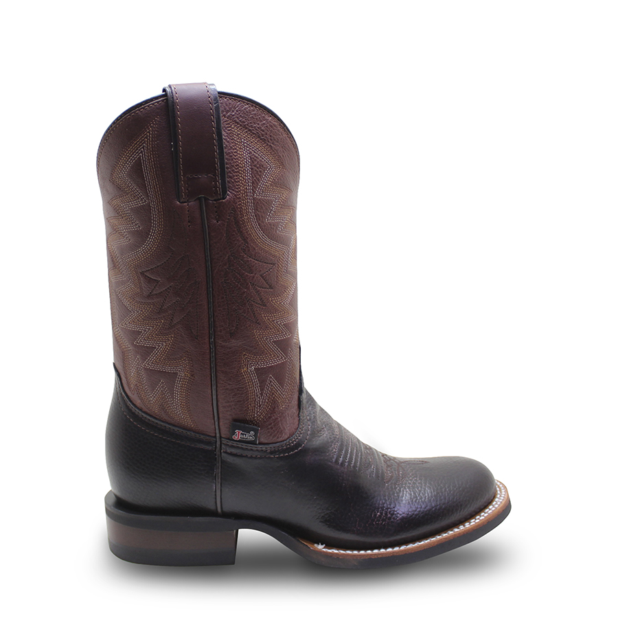 Botas Vaqueras Justin Para Caballero Punta Redonda Cherry