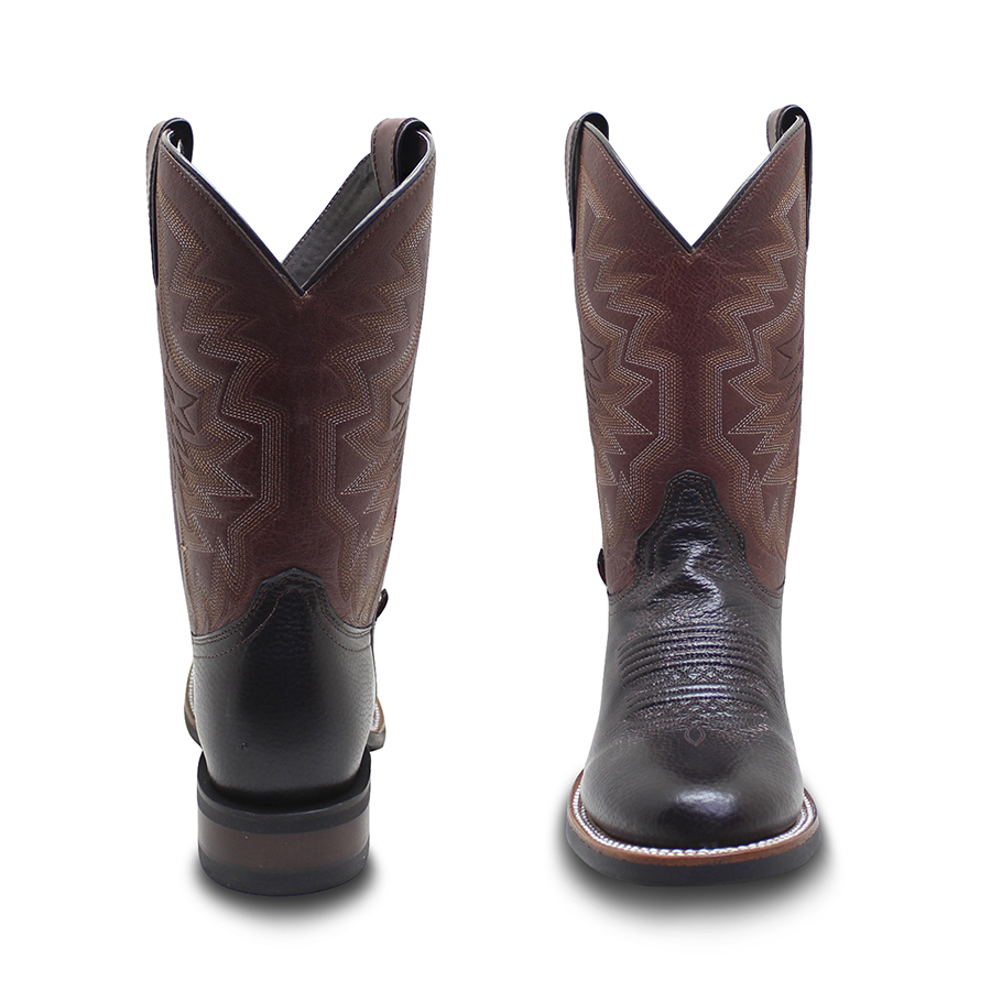 Botas Vaqueras Justin Para Caballero Punta Redonda Cherry