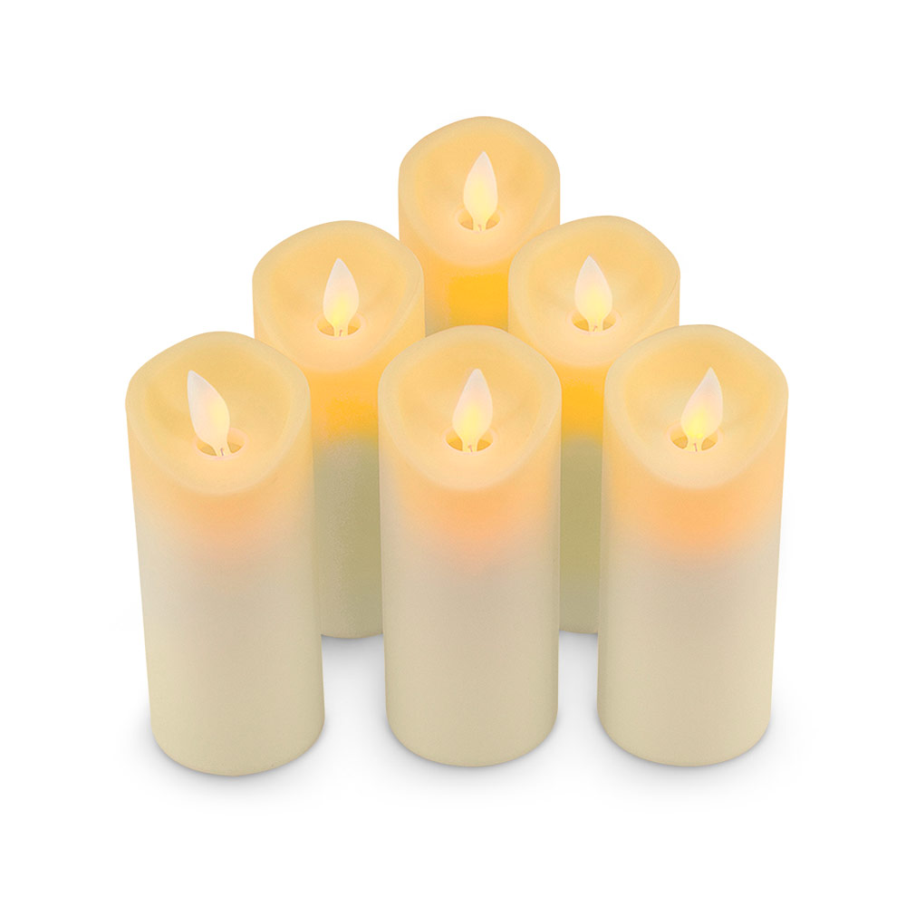Paquete de 6 Velas LED Largas Flama Realista Pilas Redlemon