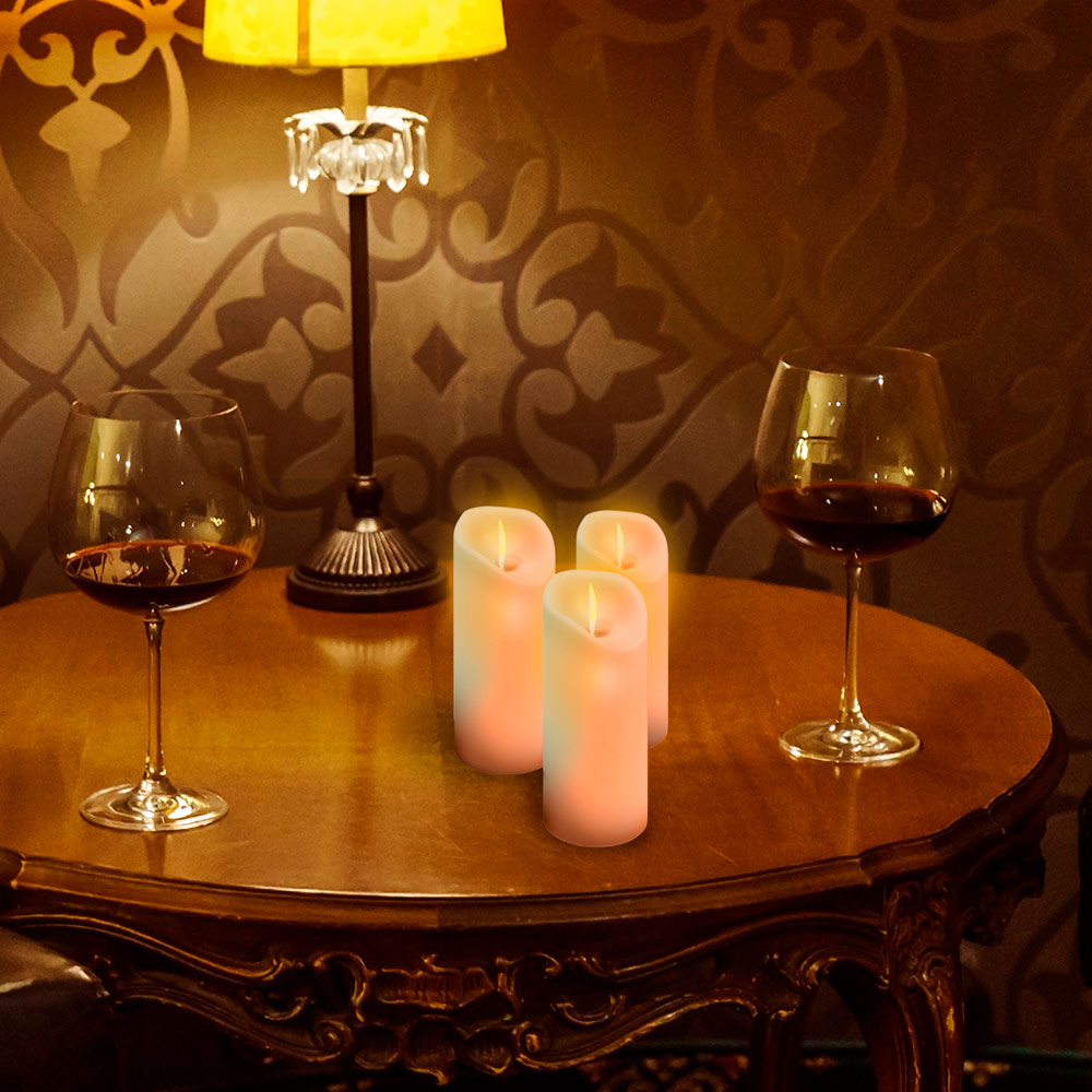 Paquete de 6 Velas LED Largas Flama Realista Pilas Redlemon