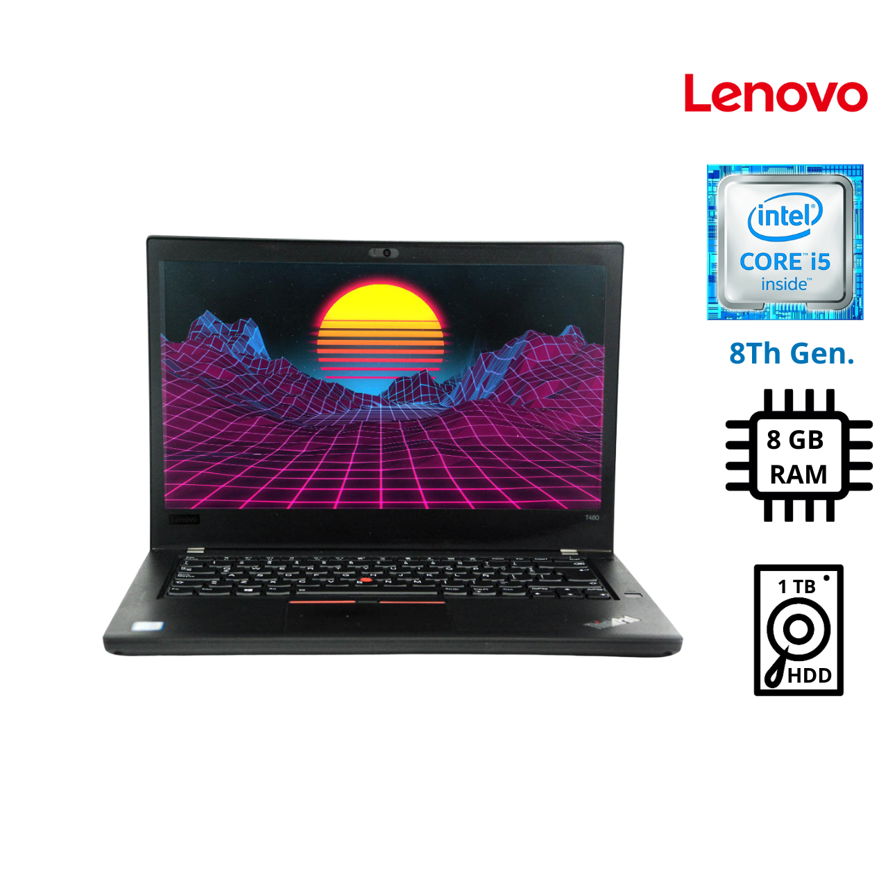 Laptop Lenovo Thinkpad T480 / I5-8250u / 1 Tb Hdd / 8 Gb Ram / W10 Pro (Reacondicionado)