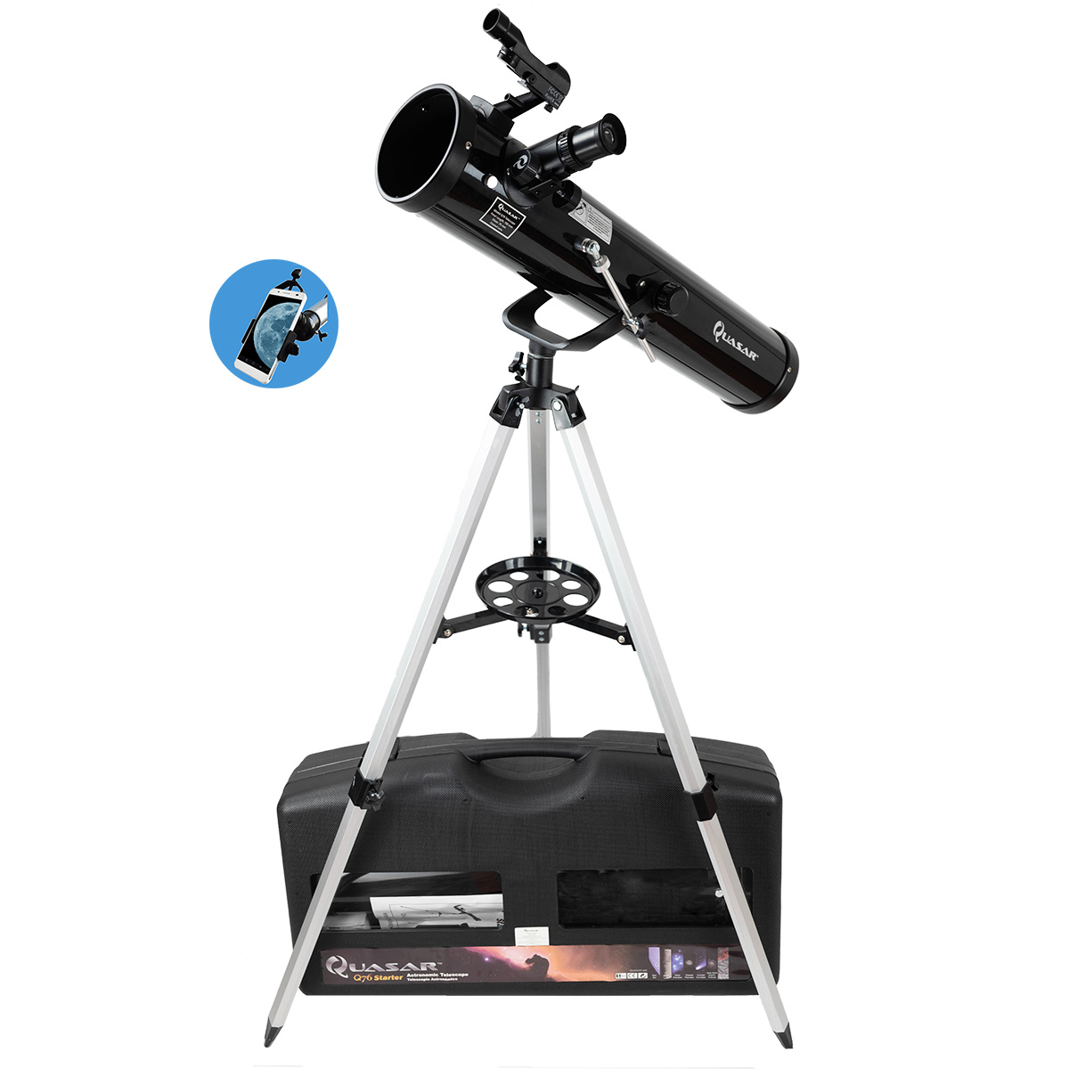 Telescopio Quasar Starter Q76 525x Con Adaptador Smartphone