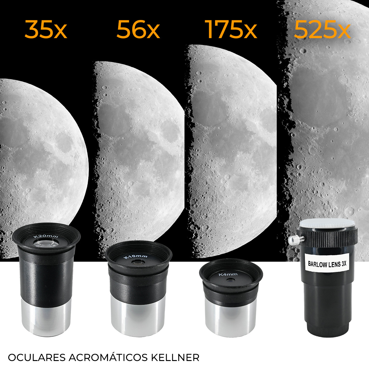 Telescopio Quasar Starter Q76 525x Con Adaptador Smartphone