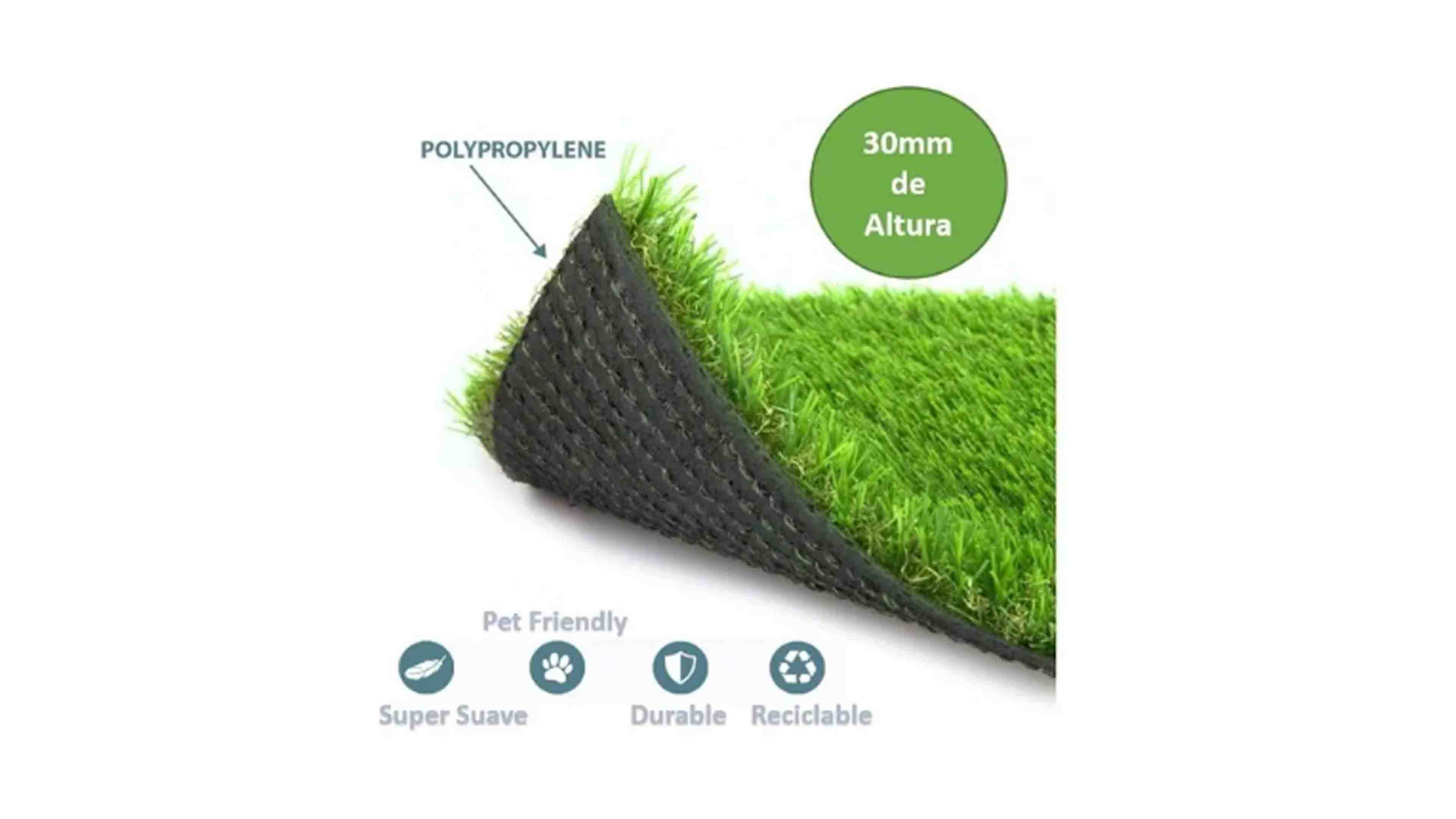 Tapete Pasto Sintetico 30mm Para Mascota 1m X 50cm + Juguete