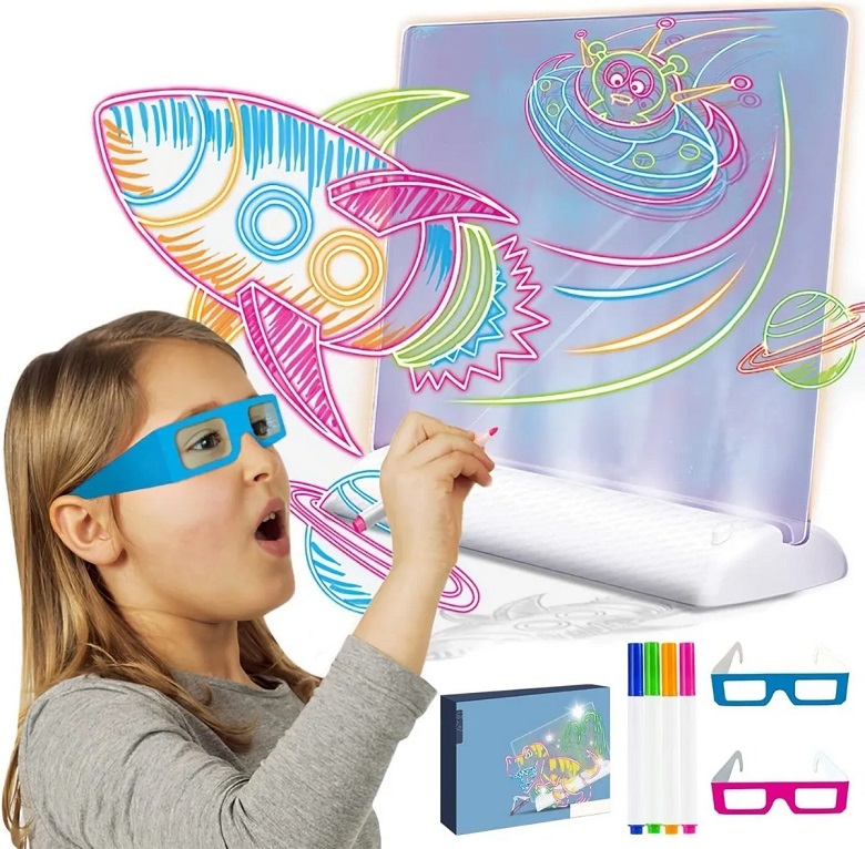 Pizarras Mágicas 3D Led Luminoso Graffiti Dibujo Tablero