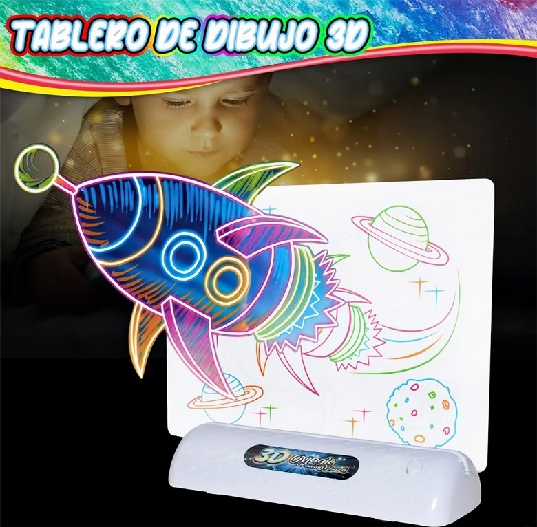  Pizarras Mágicas 3D Led Luminoso Graffiti Dibujo Tablero