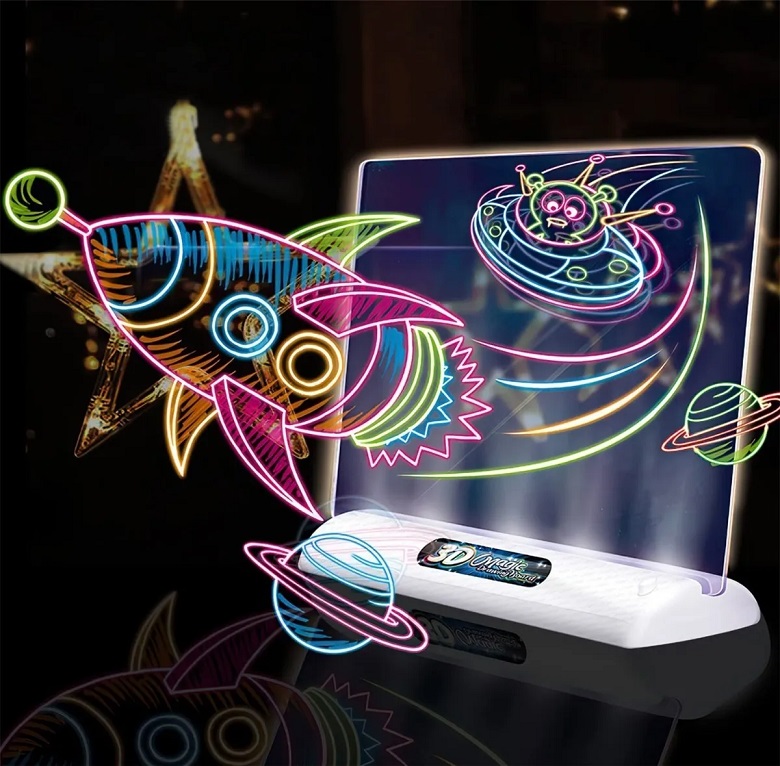  Pizarras Mágicas 3D Led Luminoso Graffiti Dibujo Tablero