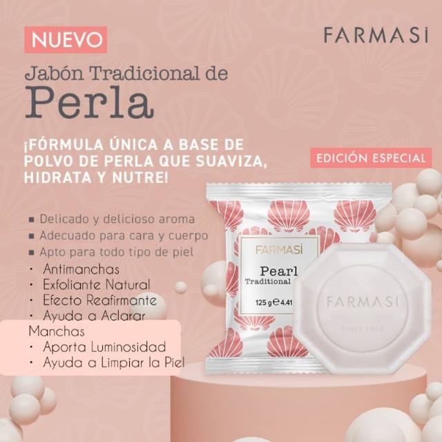 Jabón de Perlas by Farmasi Blanquea Nutre Suaviza Hidrata Exfolia
