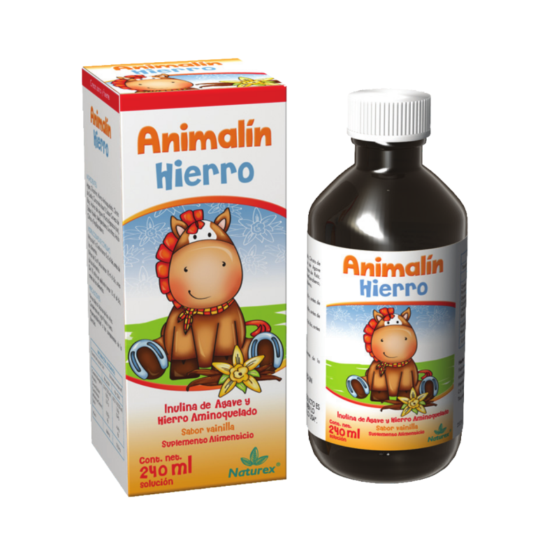 Animalin Hierro 240 ml, Sabor Vainilla, Hierro, Inulina de Agave