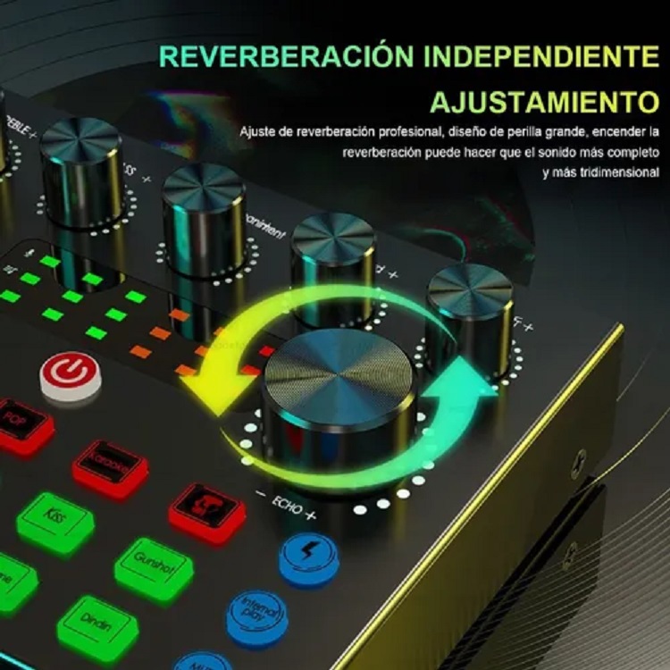 Mezcladora De Audio Con Tarjeta De Sonido V8s Para Podcast