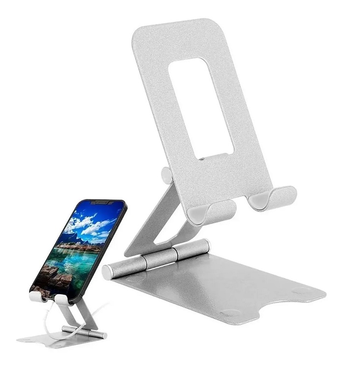 Soporte Base De Celular Plegable Plateado
