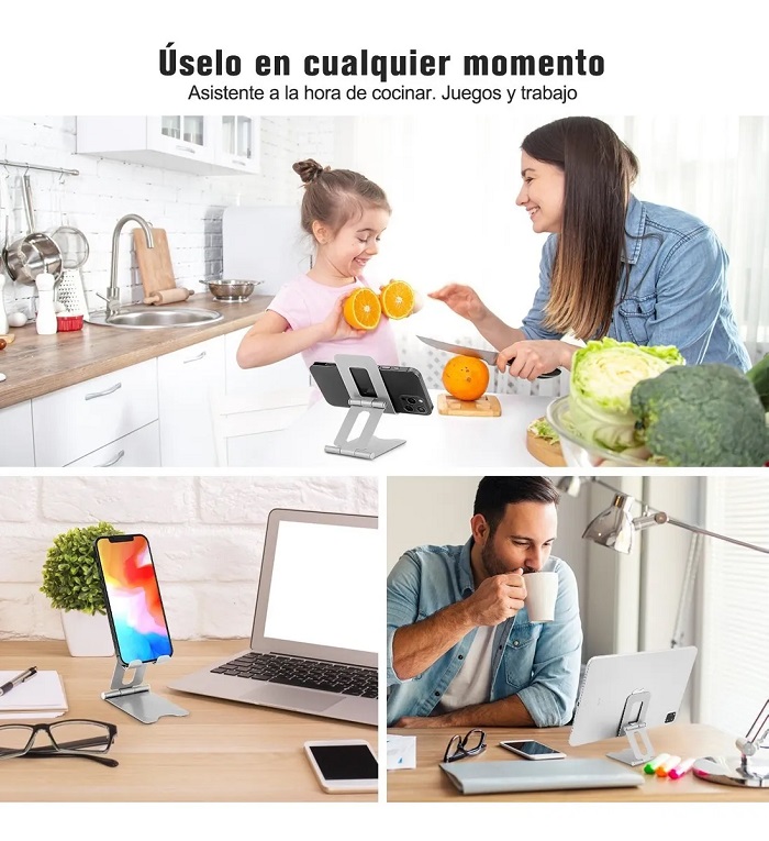 Soporte Base De Celular Plegable Plateado