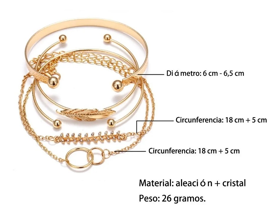 Set 5, Pulsera Hoja Arce Retro Ajustable