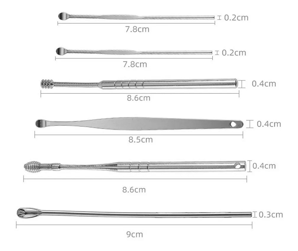 Herramientas Para Limpieza De Oídos Kit 6  piezas