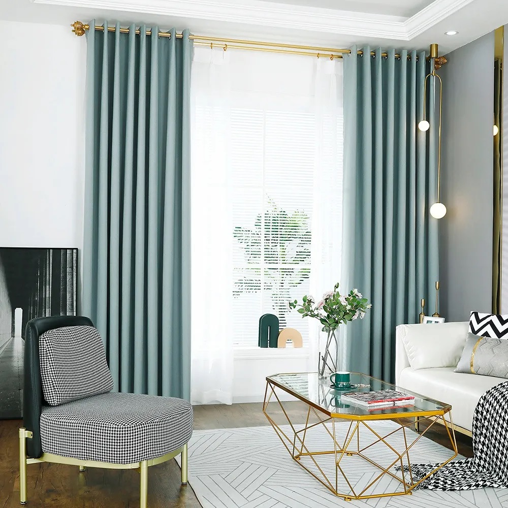 Cortina2 Paneles 268cm Ancho*160cm Largo Verde Claro