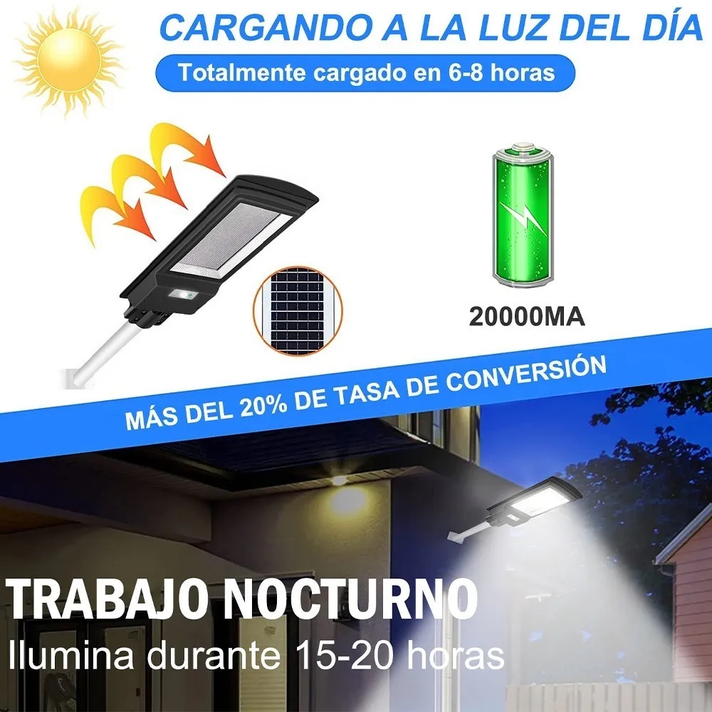 Lampara Led Solar Suburbana Focos Solares Exterior 400w