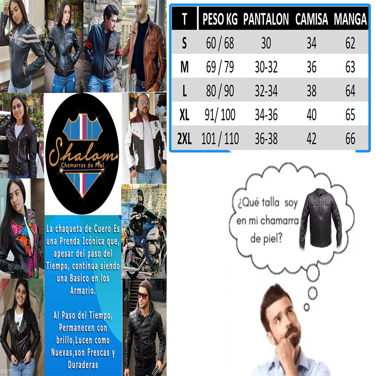 Chamarra Shalom de Piel Autentica Modelo Yago Caballero Incluye de Regalo llaveroMonedero de Piel