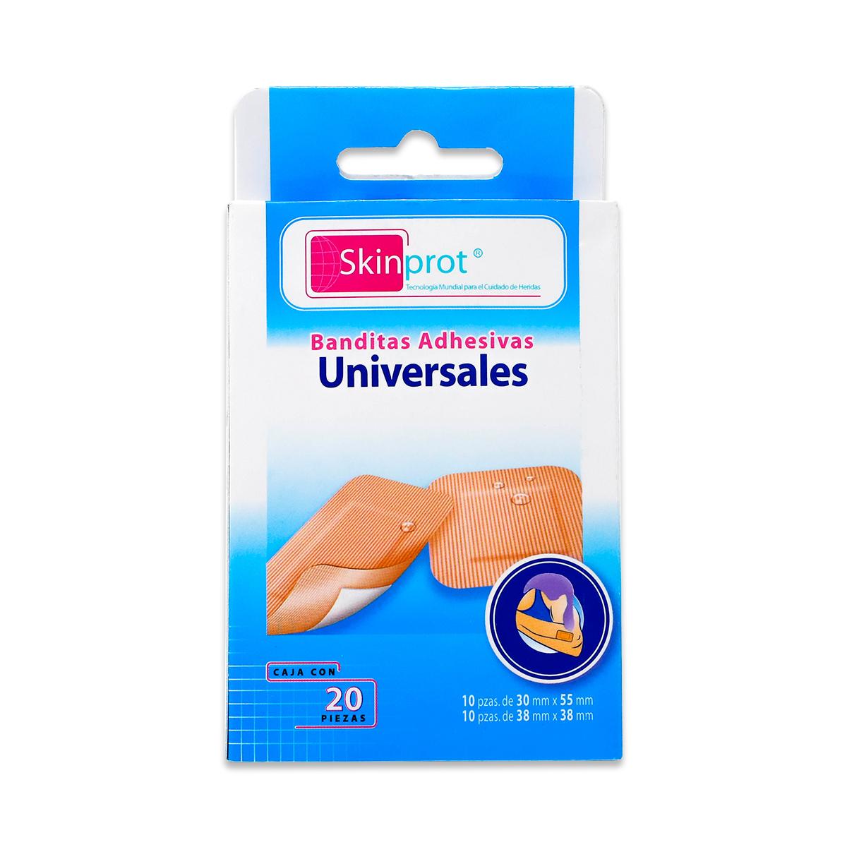 Banditas Adhesivas Universales Total 20 Pzas, 30Mm X55Mm 10Pzas, 38Mm X 38Mm 10 Pzas Skinprot 