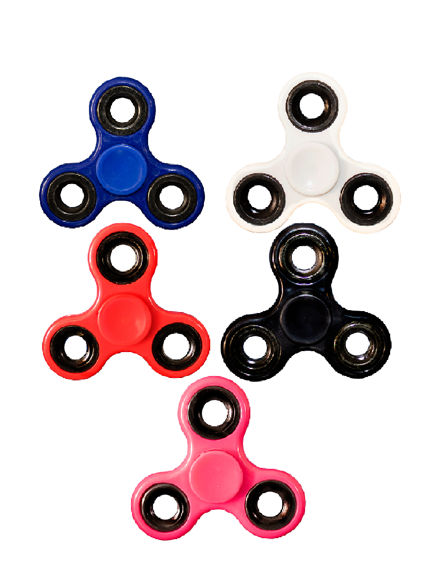 Set 50 Fidget Spinner Cerámico Básico 3 Alas Con Caja De Cartón Tornasol