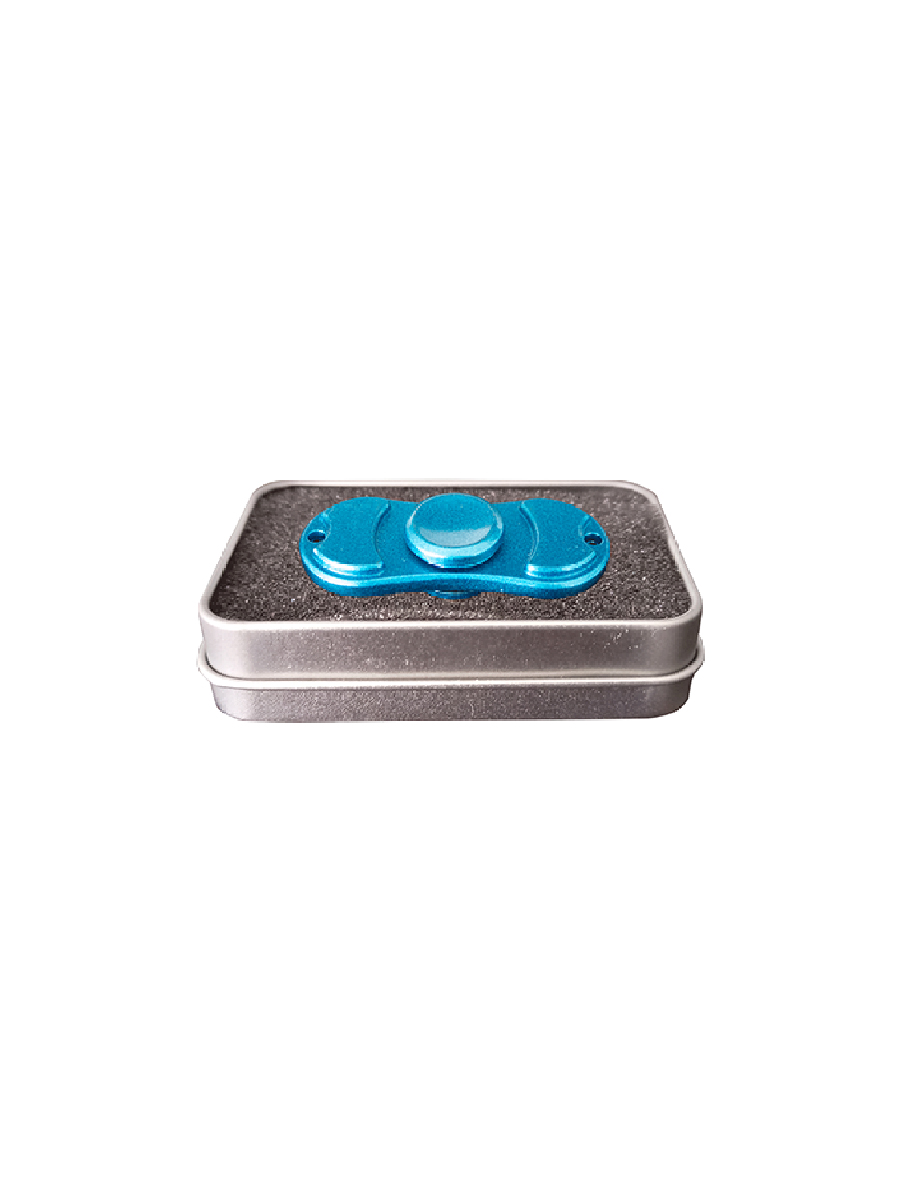 Set 3 Fidget Tornasol Spinner Metálico 2 Alas Circular Caja De Aluminio