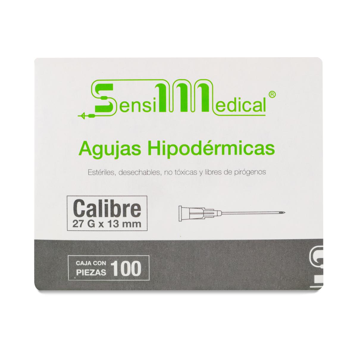 Aguja Hipodérmica (Sensimedical) 27 X 13 Mm Aguja Hipodermica Caja 100 Piezas