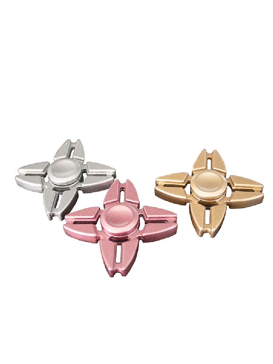 Set 3 Fidget Spinner Metálico Tornasol 4 Alas Pico Juguete Antiestrés