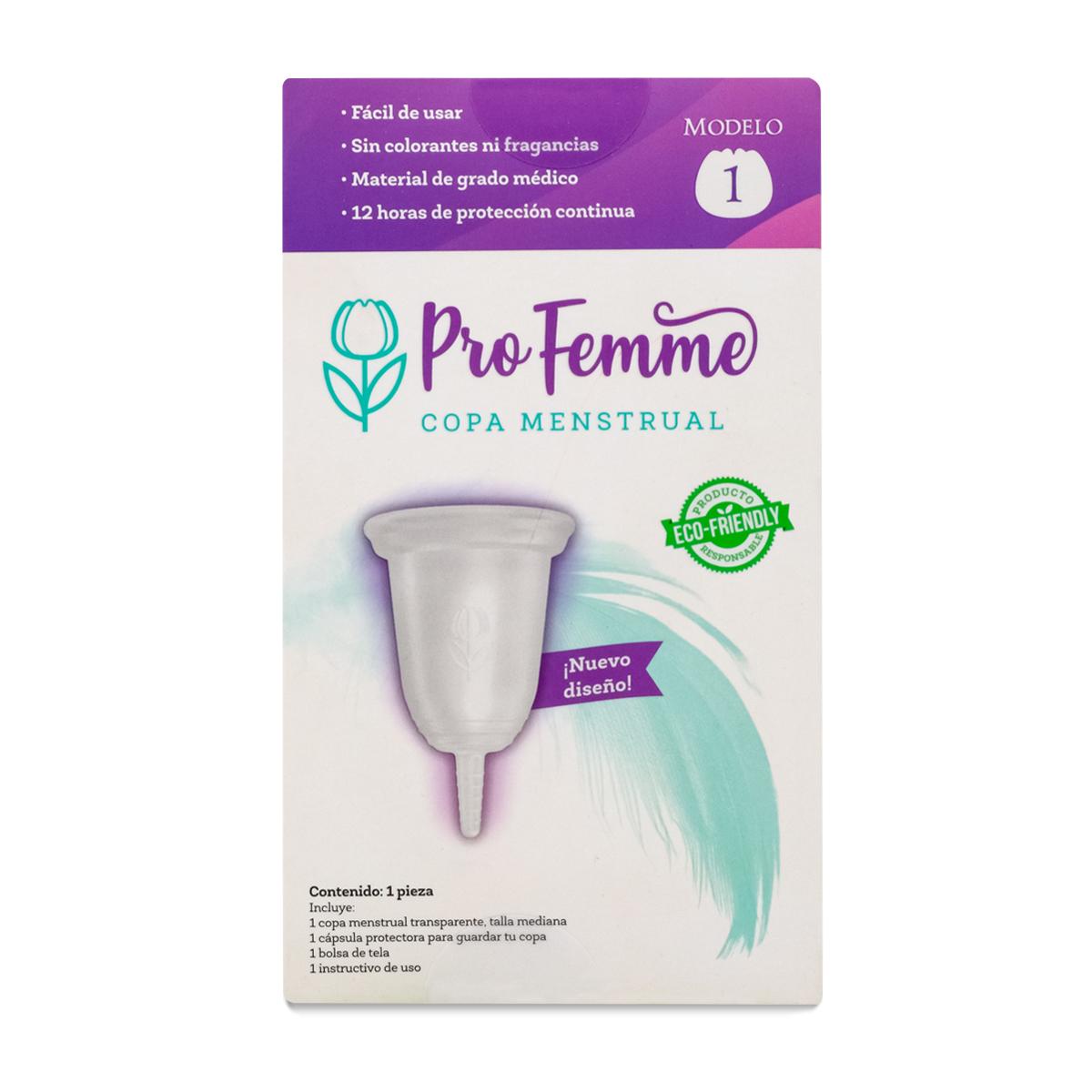 Profemme - Modelo 1 - Copa Menstrual Ecológica Mediana - Incluye Bolsa + Cápsula 