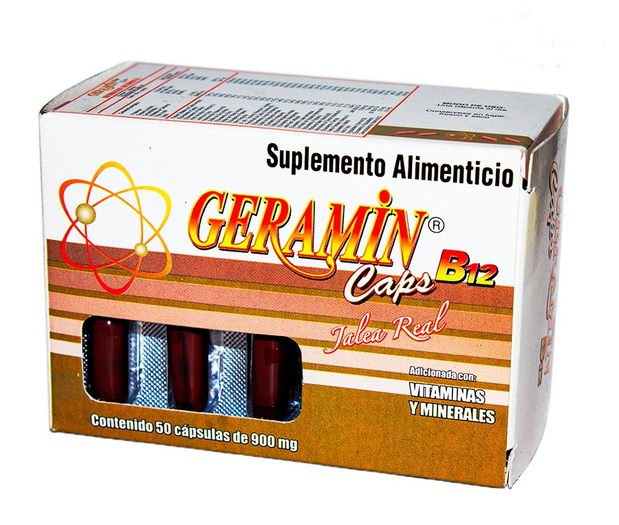 Geramin B12, 50 Capsulas, 900 mg, Jalea Real, Vitaminas y Minerales