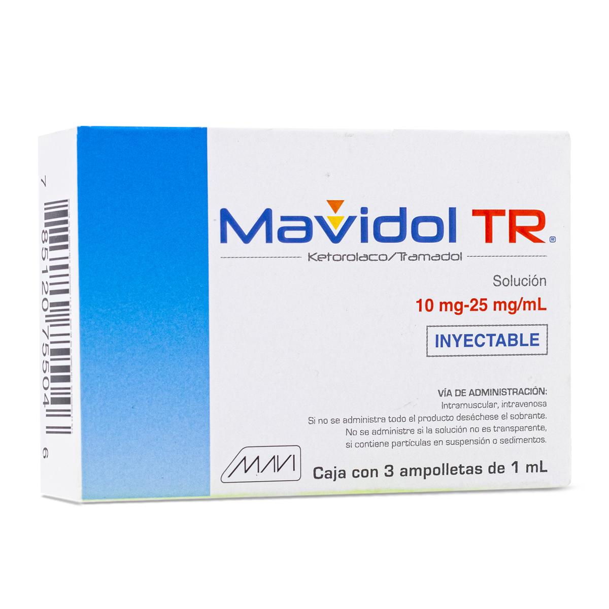 Mavidol Tr Ketorolaco/ Tramadol 3 Ampolletas 1 Ml Mavi 