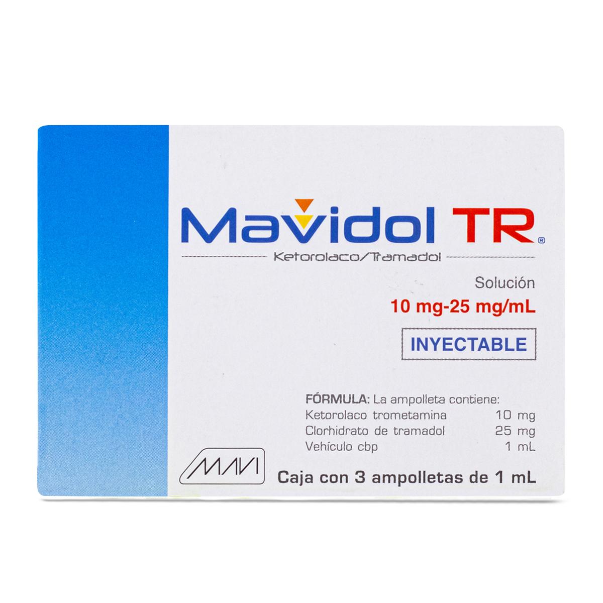 Mavidol Tr Ketorolaco/ Tramadol 3 Ampolletas 1 Ml Mavi 