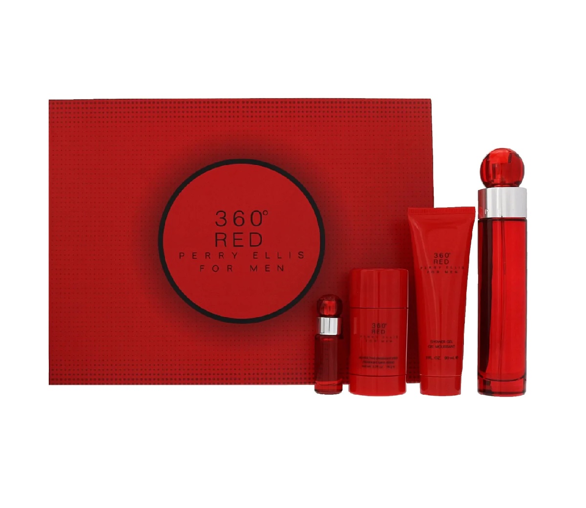 Perfume Set 360' red 4pzs EDT/Desodorante/Shower gel/Mini EDT