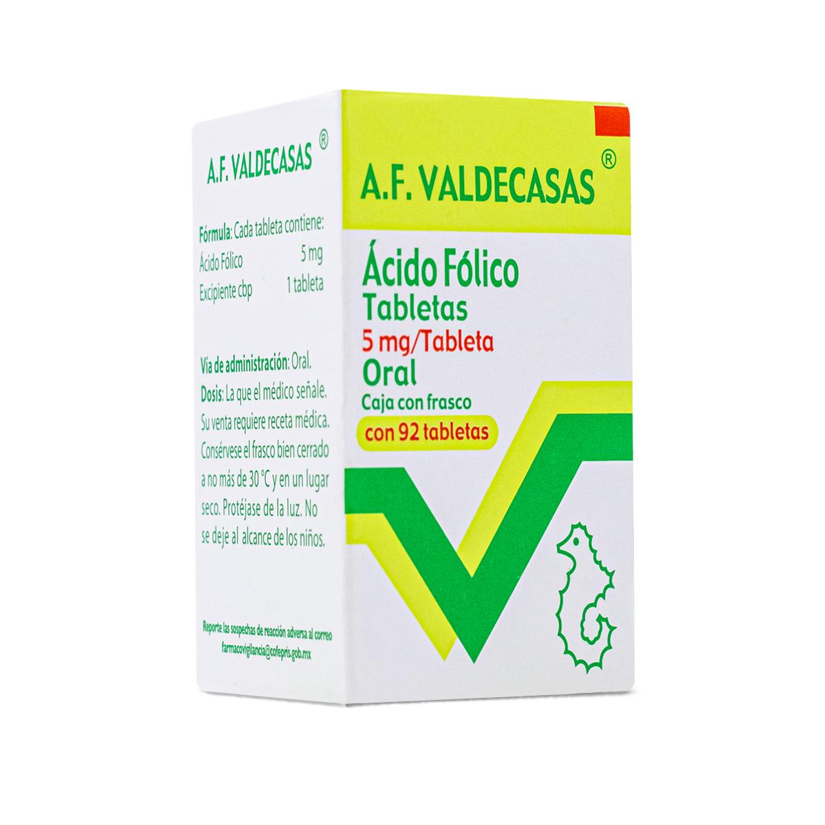 A.F. Valdecasas Acido Folico 92 Tabs. 5 Mg Valdecasas 