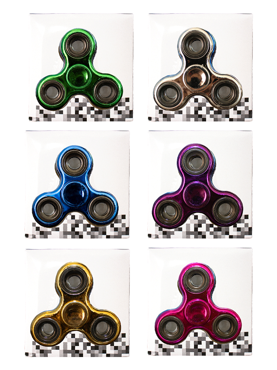 Fidget Spinner Metálico Básico Juguete Antiestrés Incluye Caja Cartón