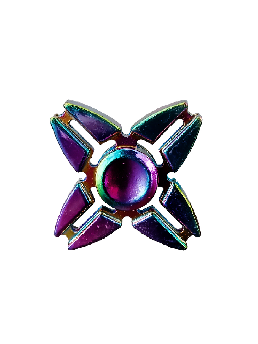 Juguete Antiestrés Fidget Spinner 4 Alas Estrella Tornasol Caja Aluminio