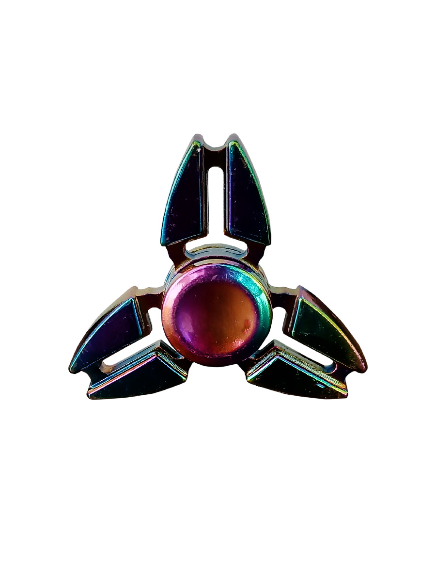 Tornasol Juguete Antiestrés Fidget Spinner Con Caja De Aluminio Estrella 3 Picos