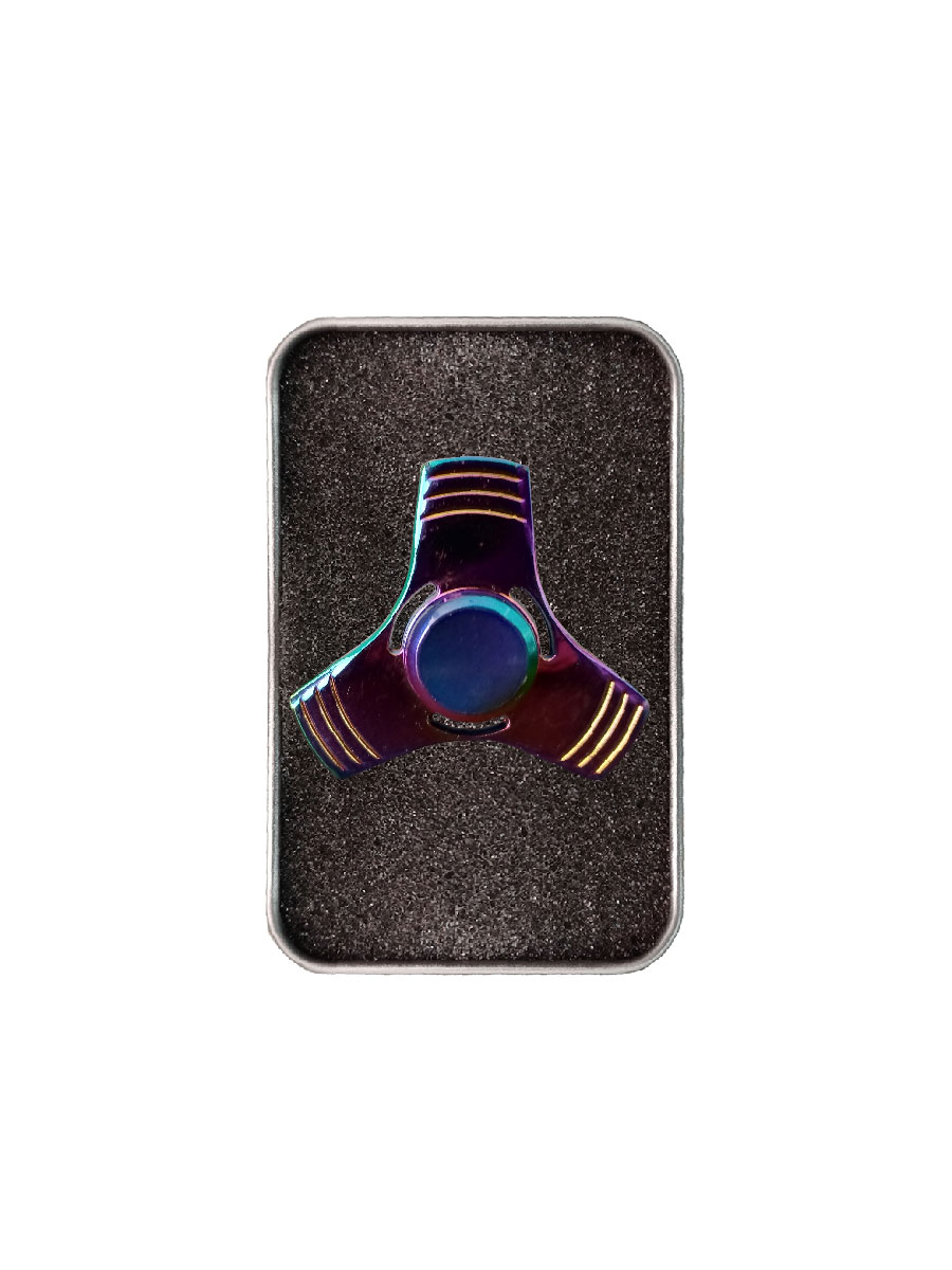 Fidget Spinner 3 Alas Cuadradas Juguete Antiestrés Metálico Tornasol