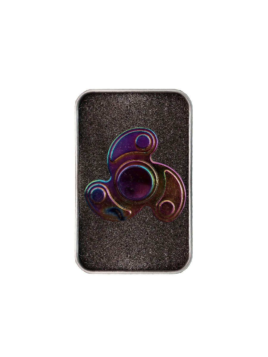 Tornasol Metálico Juguete Antiestrés Fidget Spinner Caja De Aluminio