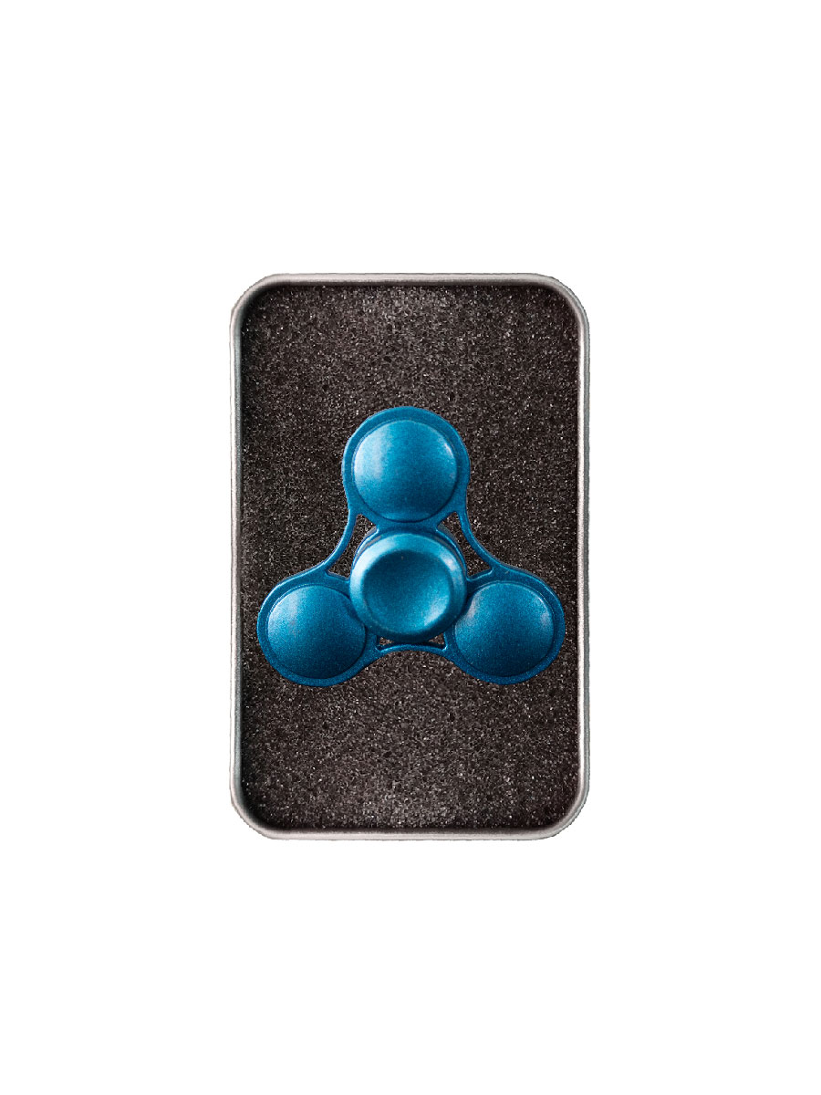 Metálico Fidget Spinner Juguete Antiestrés 3 Alas Circulares Caja De Aluminio
