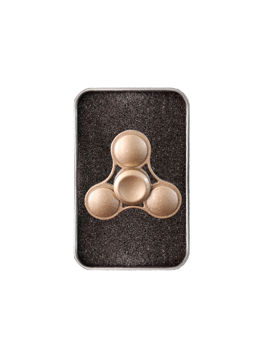 Metálico Fidget Spinner Juguete Antiestrés 3 Alas Circulares Caja De Aluminio