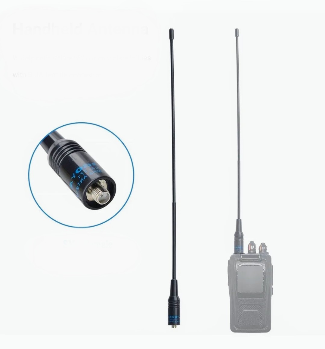 Nagoya NA-771 Set Con 2 Antena SMA-Hembra 10 Watts Para Radios VHF/UHF Flexible 
