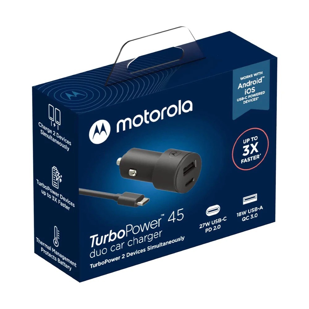 Cargador para Auto Turbo Power 45w 2022 Motorola Original