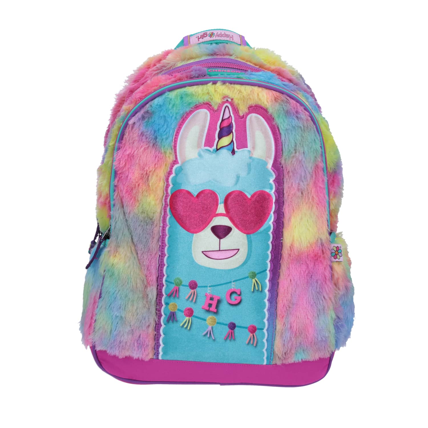 MOCHILA ESCOLAR GRANDE CHENSON PARA NIÑA PELUCHE ALPACA