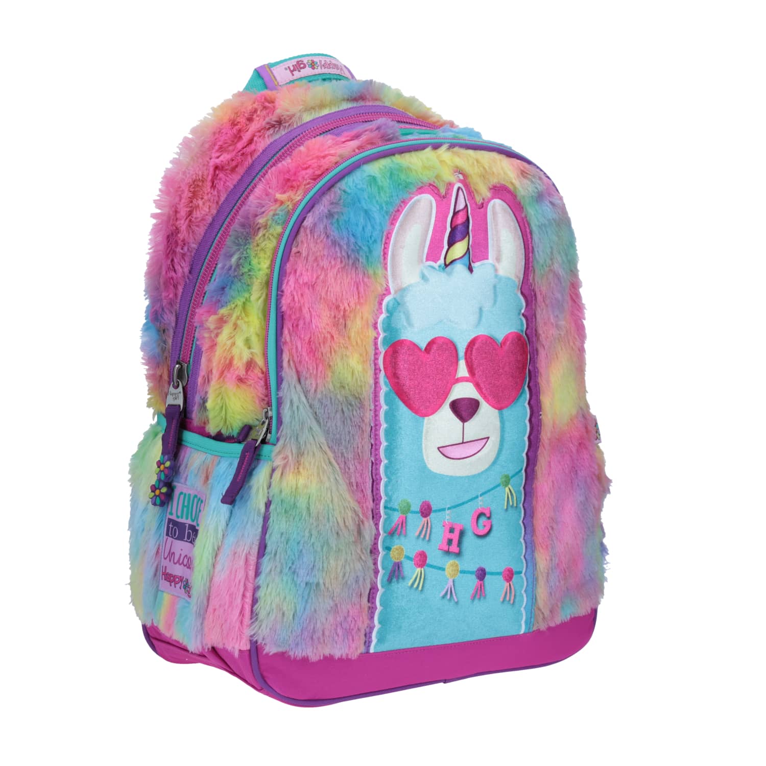 MOCHILA ESCOLAR GRANDE CHENSON PARA NIÑA PELUCHE ALPACA