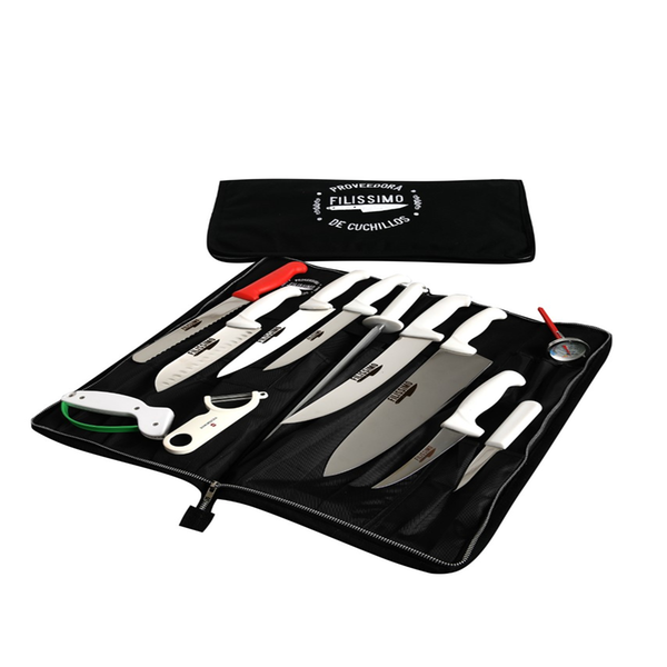 Estuche de Cuchillos para Chefs y Estudiantes "Económico" 12 Piezas   (Set de Cuchillos Filissimo)