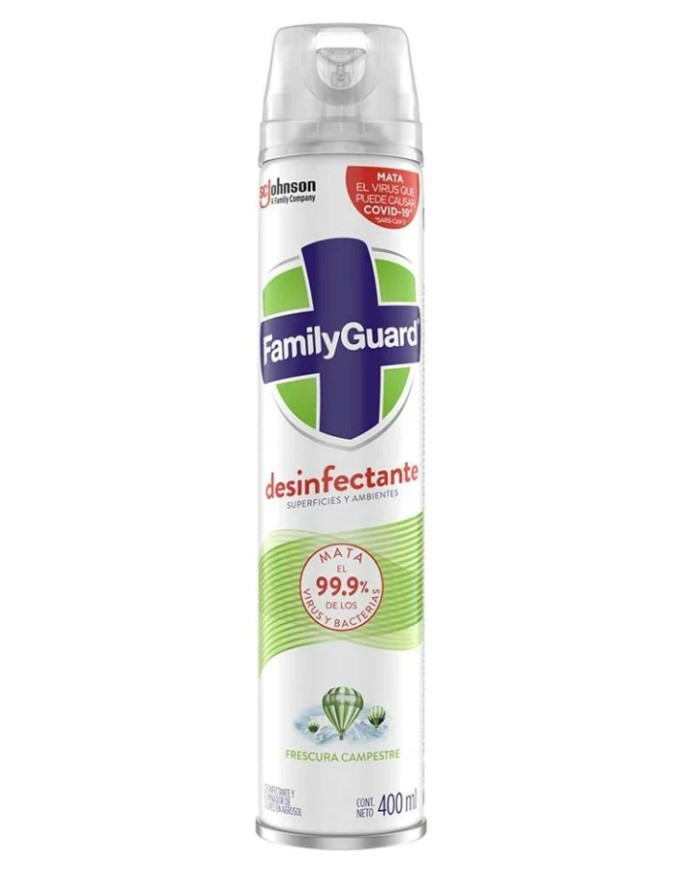 Family Guard Family Guard Desinfectante De Superficies Y Ambientes Frescura Campestre En Aerosol 400 Ml