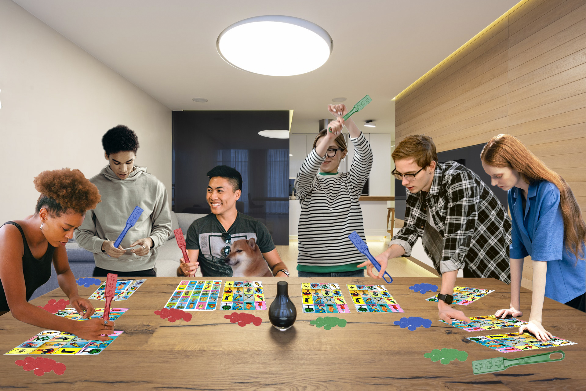 1 Palas Magnética con 100 Fichas para Lotería, Bingo o Educación Montessori