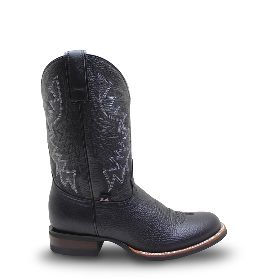 Botas En Piel Vaqueras Para Caballero Punta Redonda