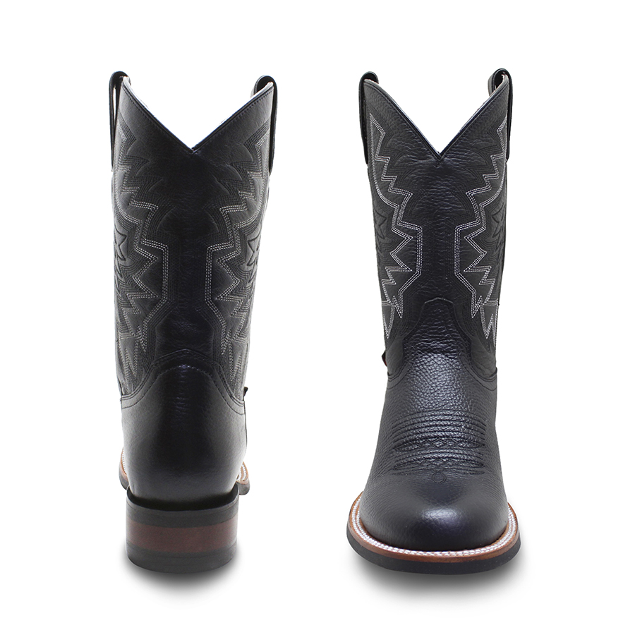 Botas En Piel Vaqueras Para Caballero Punta Redonda